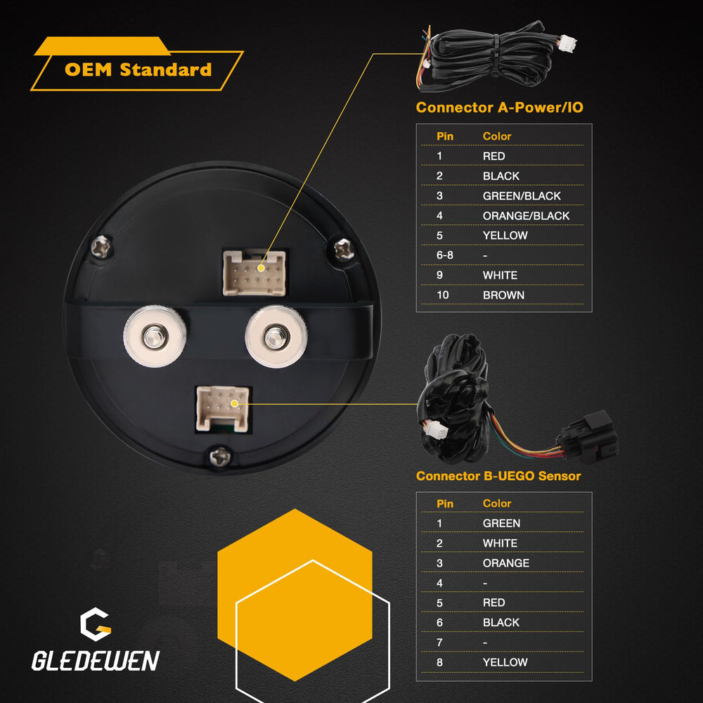 Gledewen AFR gauge harness and cables simplify quick installation
