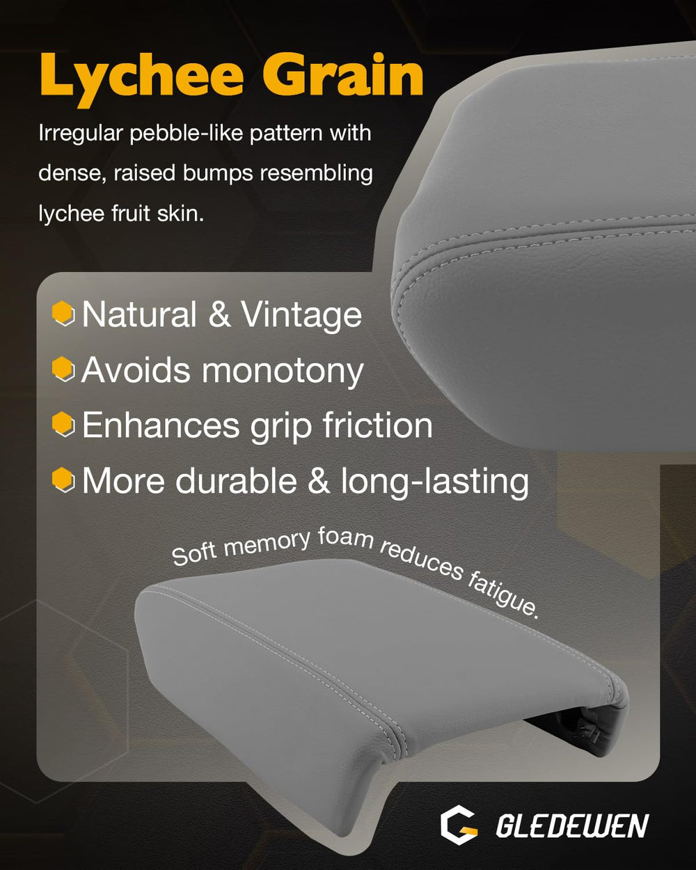 Gledewen oem-style center-console-lid-grey offers quick installation and durable use