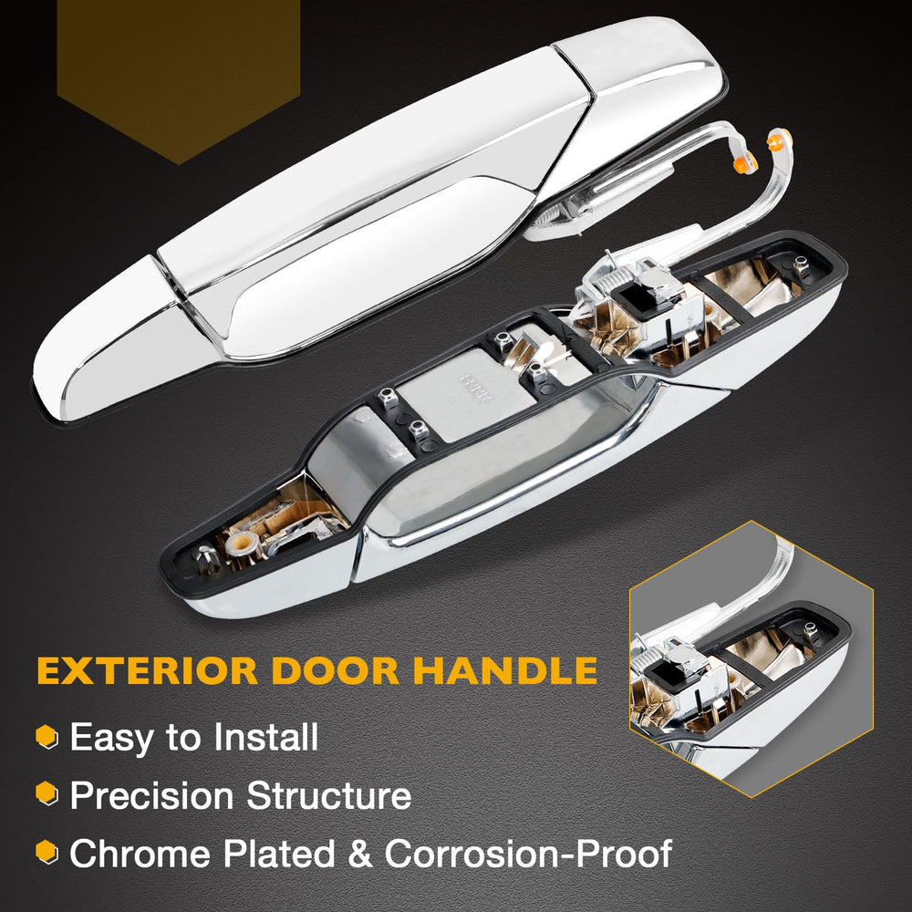 Gledewen chrome door handle closeup showing premium finish and corrosion resistance.