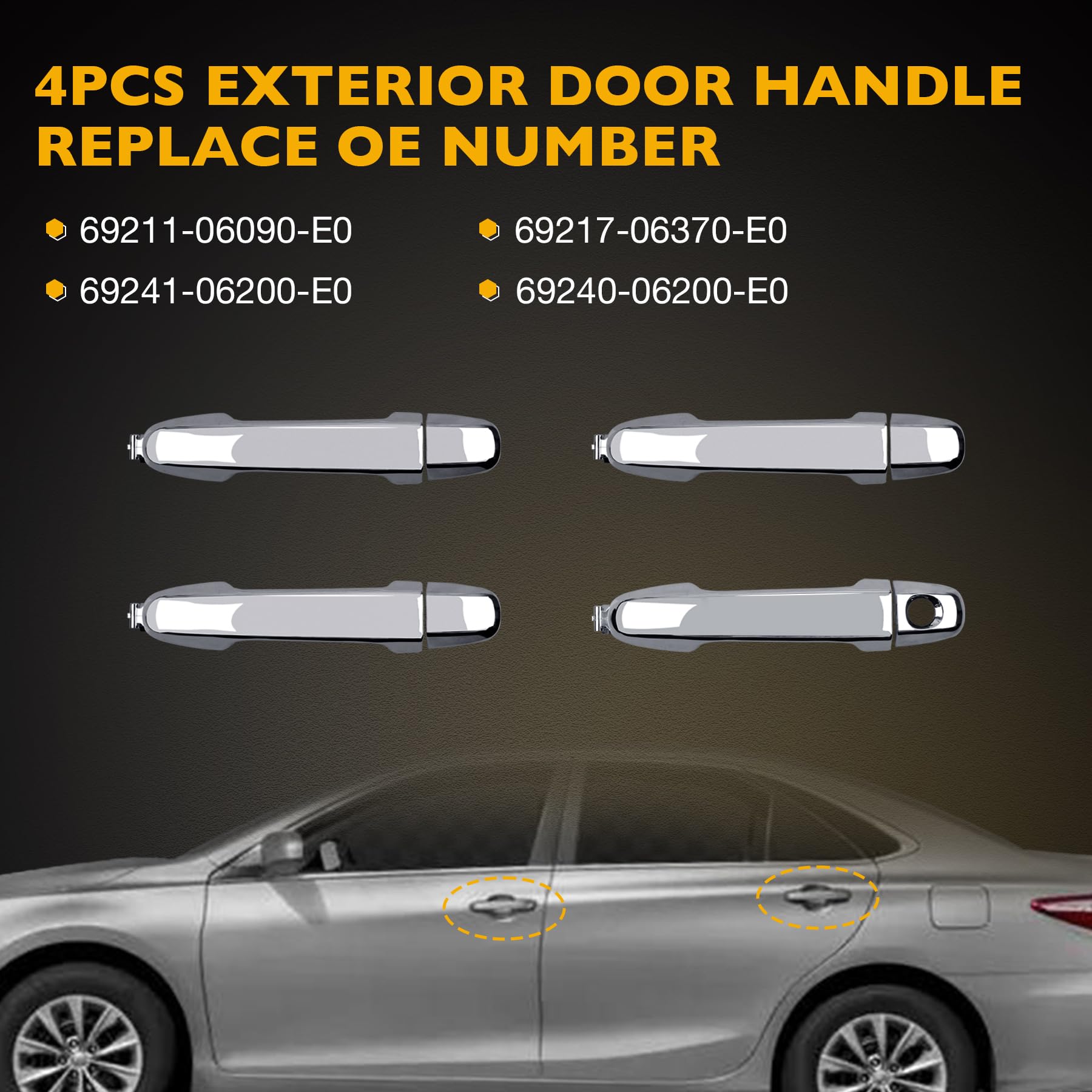 Gledewen packaging for 4-piece Camry handle set.