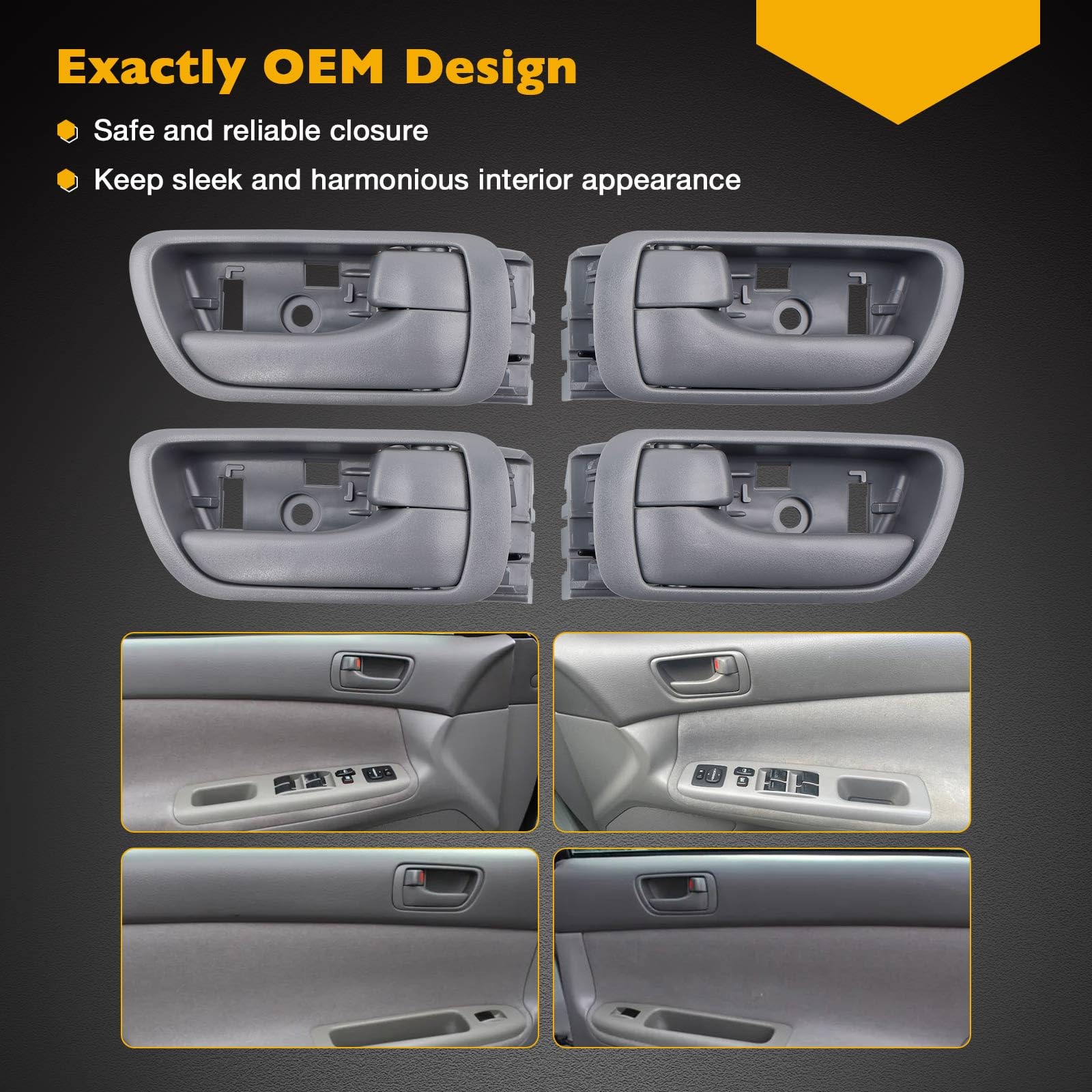Gledewen door handle with lock button front for Camry, easy install