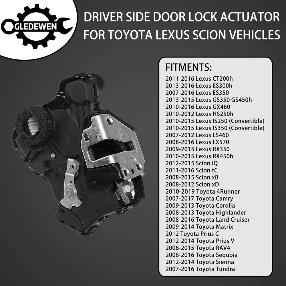 Gledewen front-right door actuator for Camry improving secure entry.