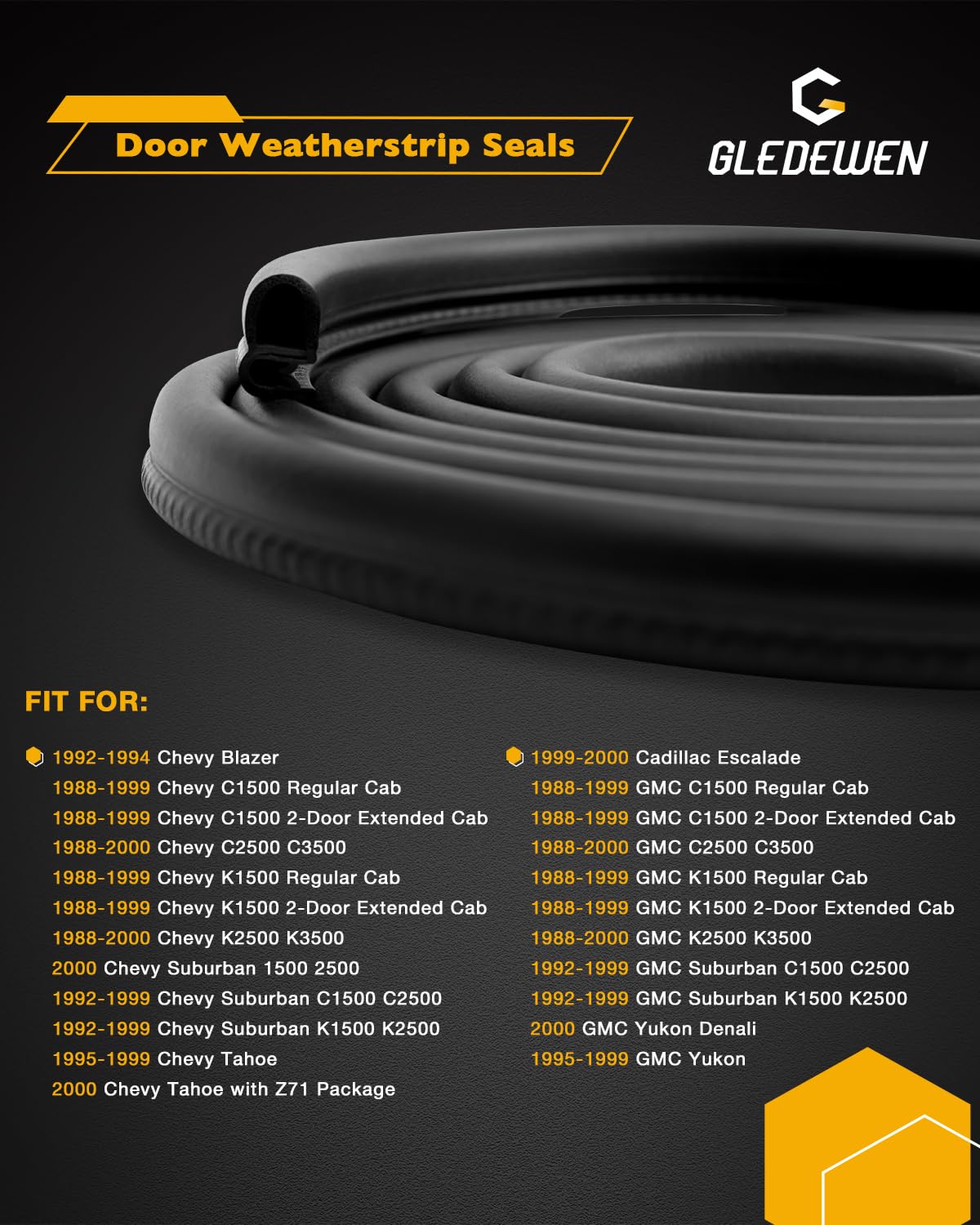 Gledewen door seal weatherstrip front right closeup shows precise fit.