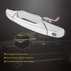 Gledewen exterior chrome door handle rear driver side, durable chrome finish
