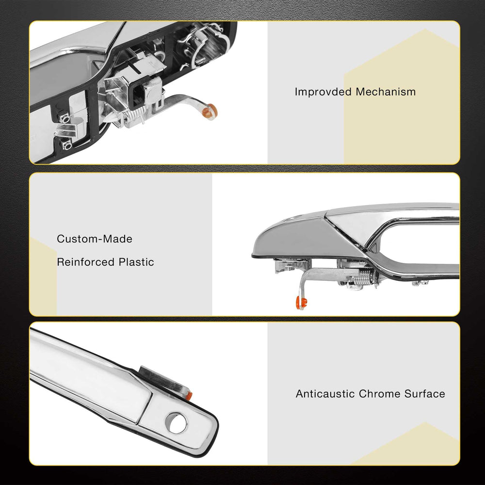 Gledewen exterior chrome door handle rear passenger side, easy replacement