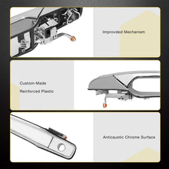 Gledewen exterior chrome door handle rear passenger side, easy replacement