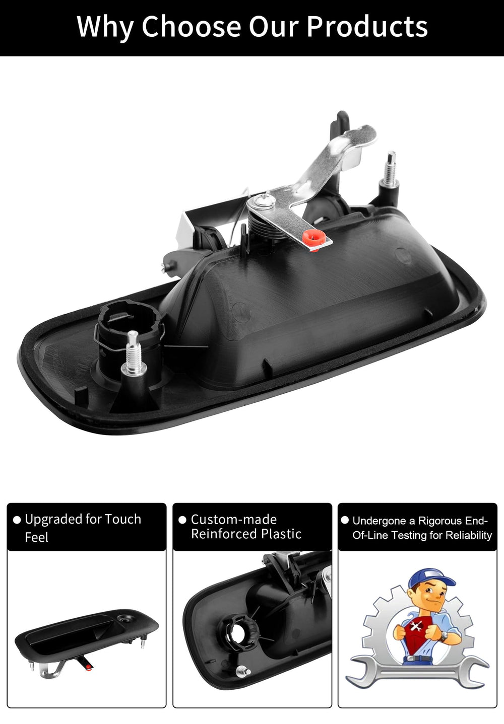 Gledewen exterior door handle compatibility with Chevy Express and GMC Savana models.