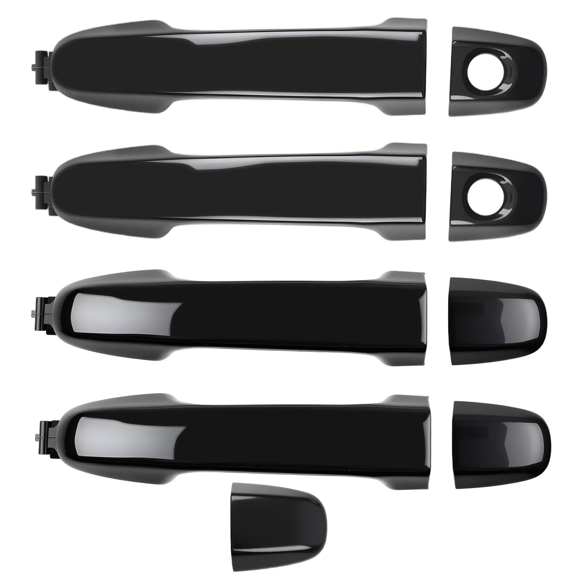 Gledewen exterior door handle front driver side with smooth black finish for Camry replacement