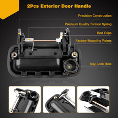 Gledewen exterior door handle front passenger side chrome lever, precise fit.