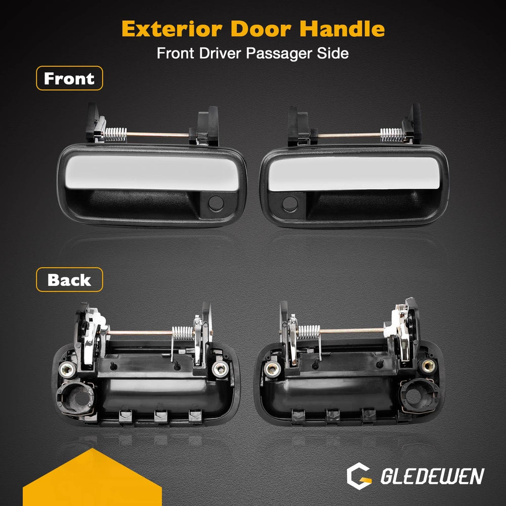 Gledewen exterior door handle rear driver side chrome lever, quick install.