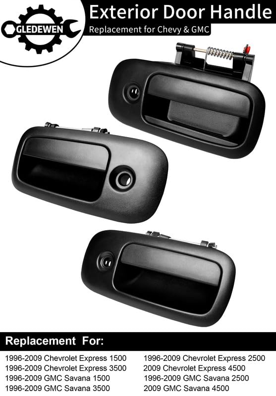 Gledewen exterior door handle rear right with keyhole for GMC Savana – convenient access