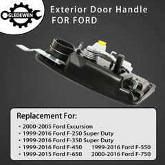 Gledewen exterior front right door handle with key hole for Ford Super Duty; easy install.