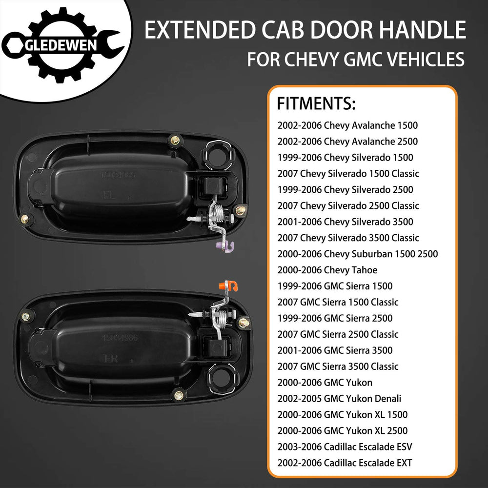 Gledewen front-left exterior door handle with keyhole, OEM-style replacement
