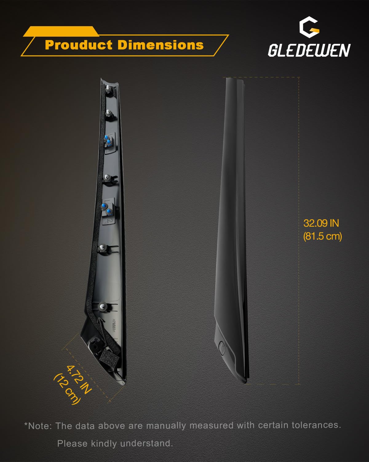 Gledewen front pillar trim clip-fit test confirms reliable compatibility.