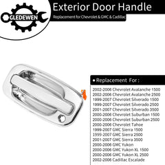 Gledewen front-right chrome door handle, durable exterior upgrade.