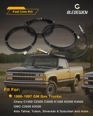 Gledewen fuel line kit packaging and included parts for easy reference.