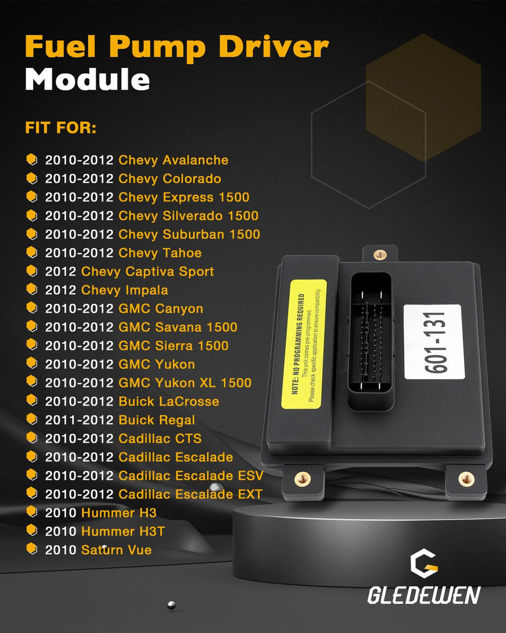 Gledewen packaging with bolts shown, includes components for a quick replacement.