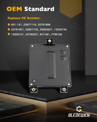 Gledewen fuel pump driver module side view highlights compact rugged housing for vibration resistance.