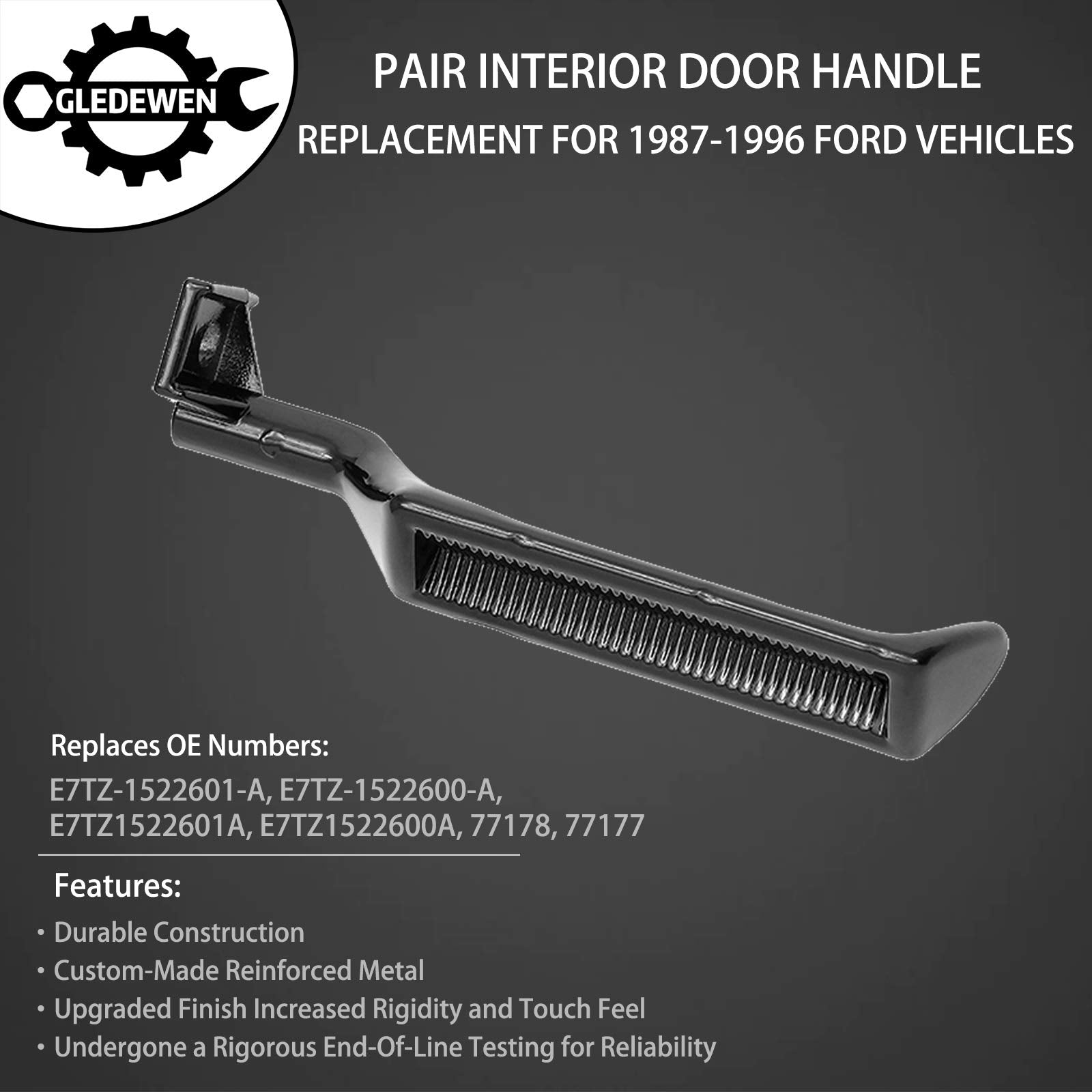 Gledewen interior door handle front-right, smooth OEM-fit replacement