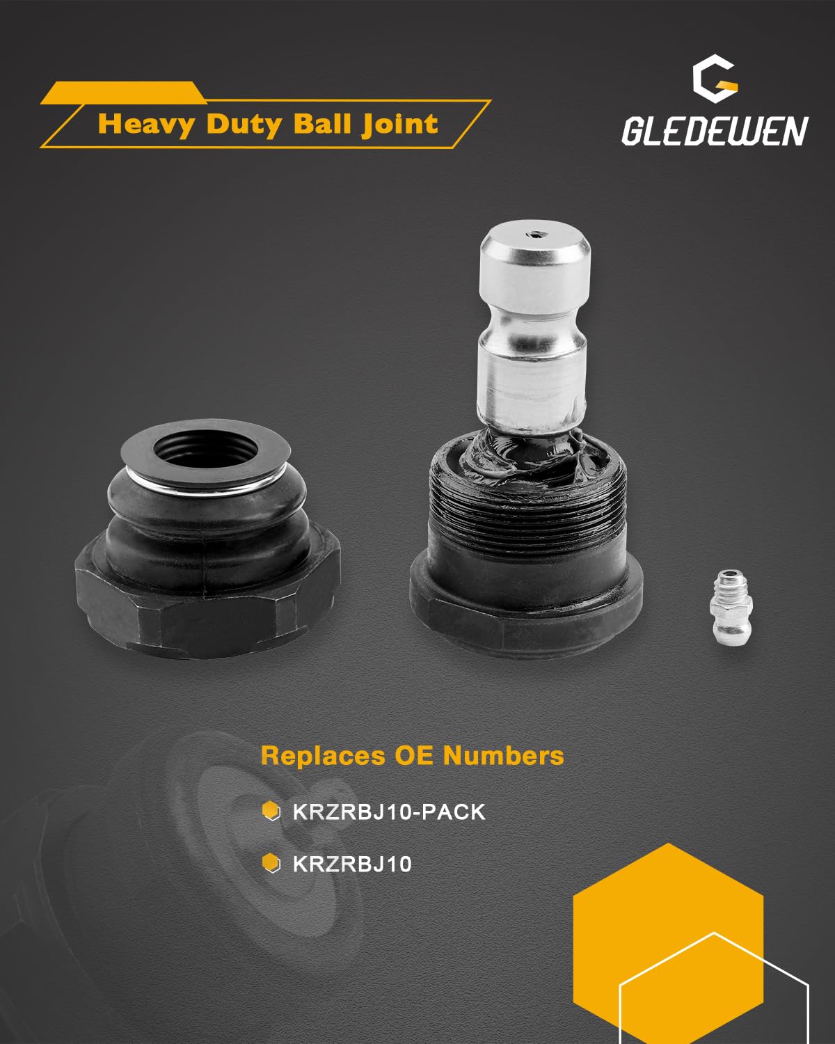 Gledewen KRZRBJ10 pack label confirms compatibility and factory-tested quality.