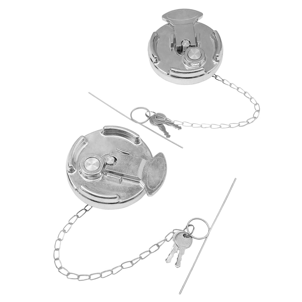 Gledewen locking fuel cap with keys ensures secure access on Peterbilt trucks.