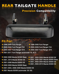 Gledewen metal tailgate handle close-up assembly detail for precise fit.