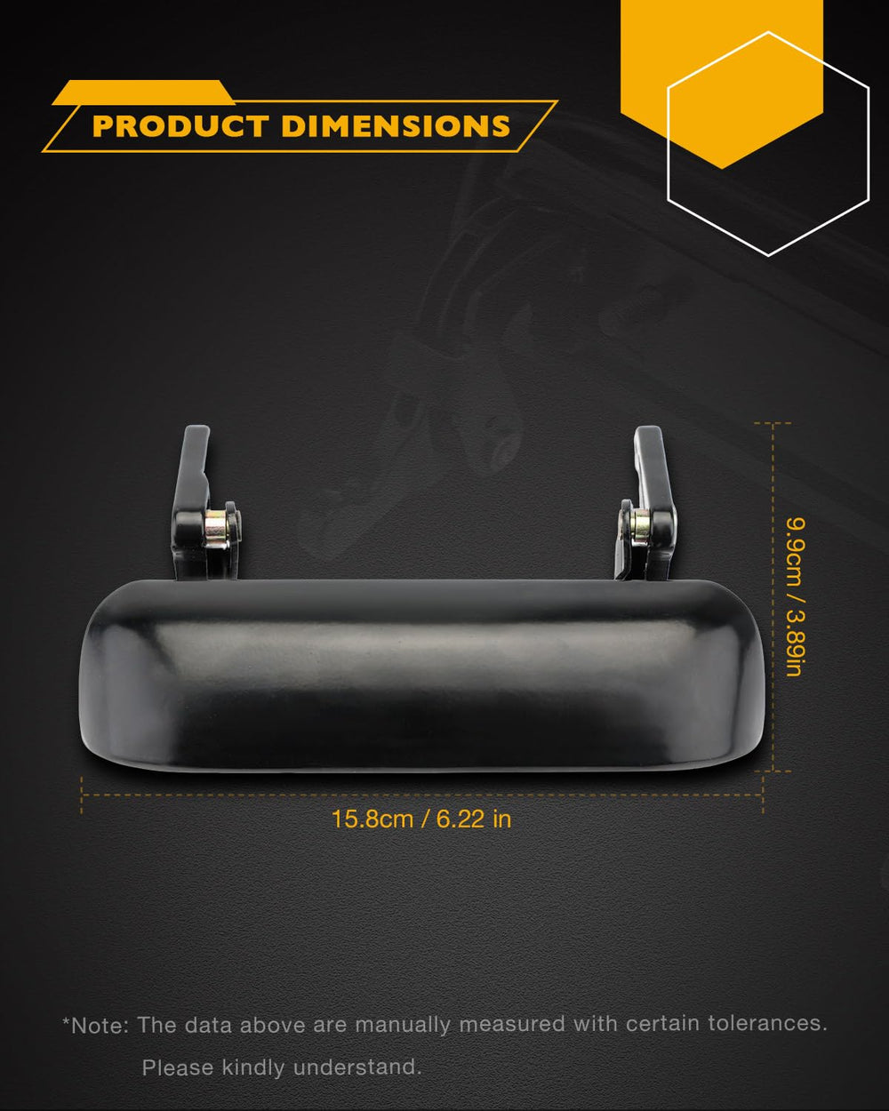 Gledewen metal tailgate handle durable, rust-resistant finish suitable for outdoor use.