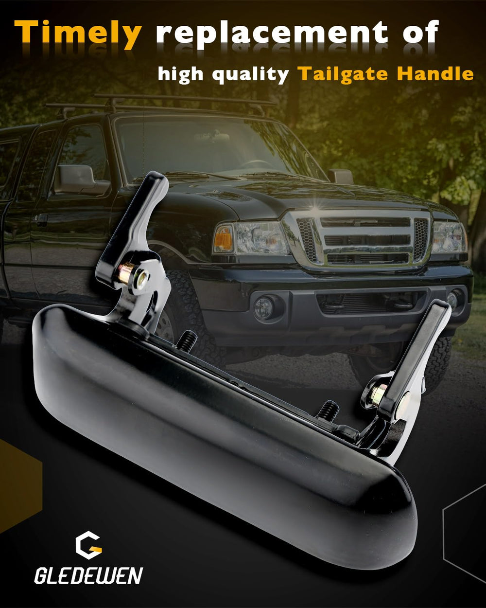 Gledewen metal tailgate handle Ford Ranger fit with OEM-style design.