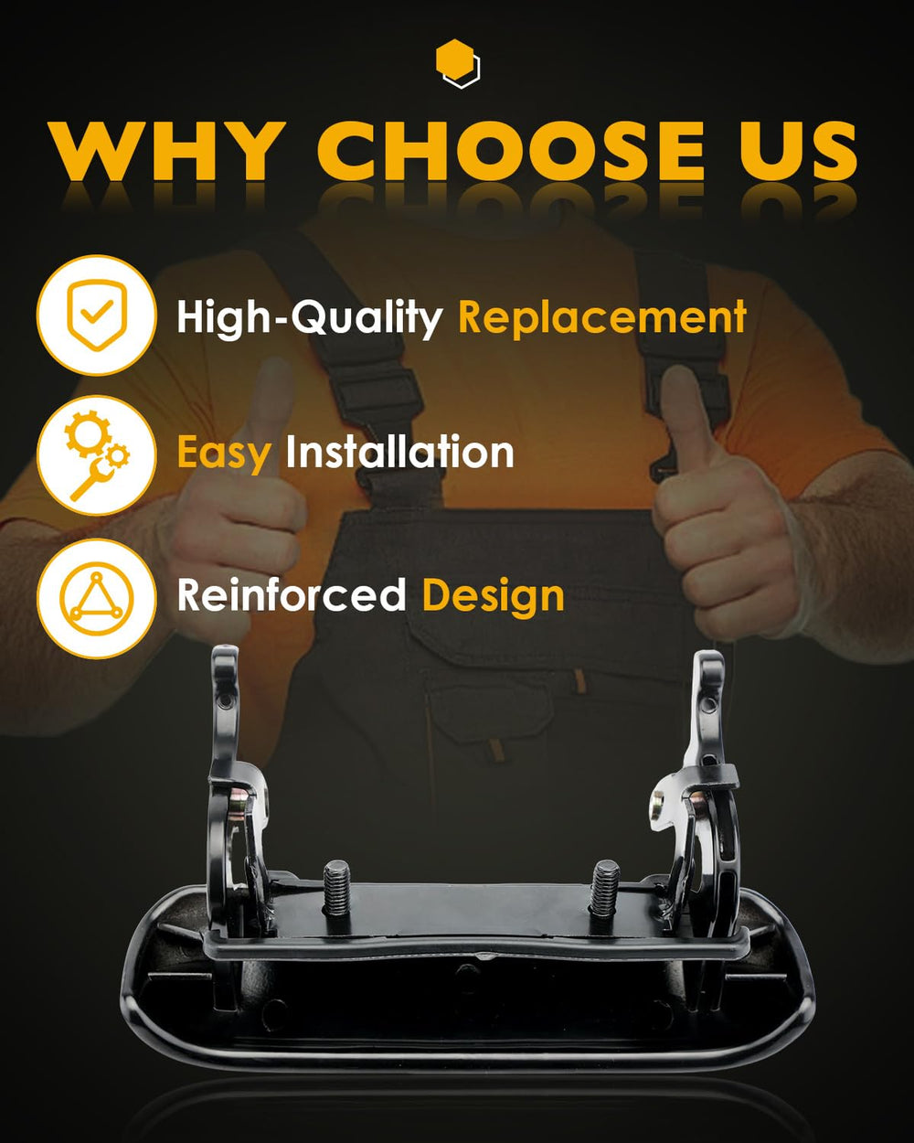 Gledewen metal tailgate handle Mazda B-series compatibility for B2300/3000/4000.