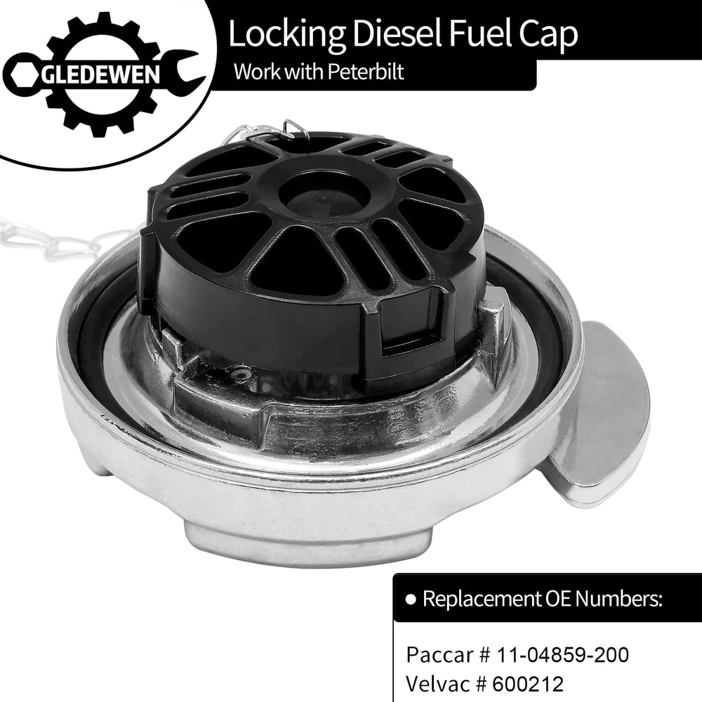 Gledewen Peterbilt compatible fuel cap restores OEM style fuel access.