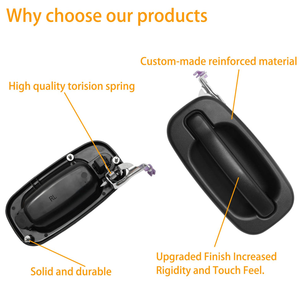 Gledewen rear exterior left door handle with chrome lever for balanced styling.