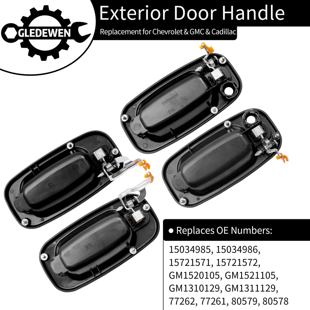 Gledewen rear exterior right door handle with chrome lever brightens rear aesthetics.