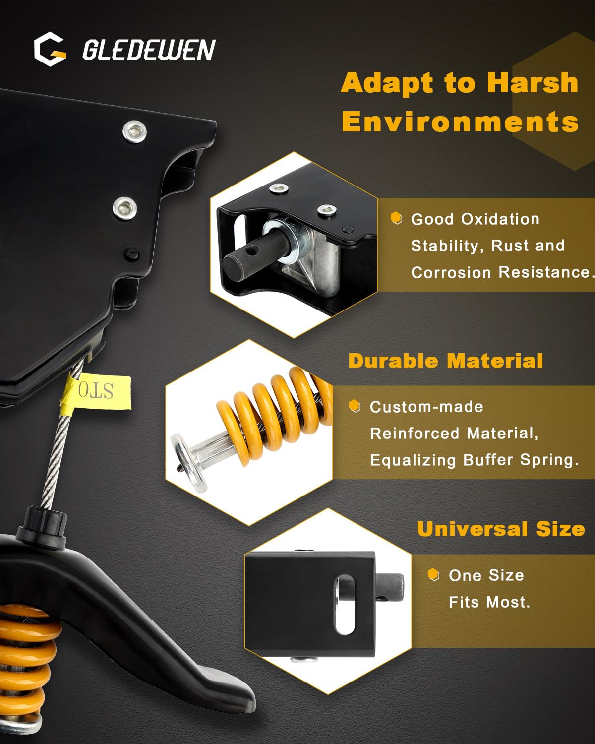 Gledewen-rear-mount-spare-tire-holder keeps the tire accessible yet tucked away.