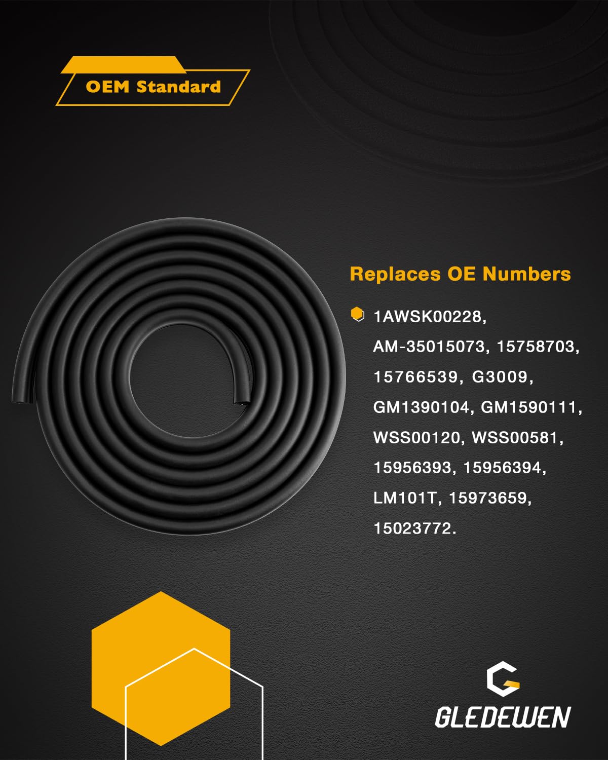 Gledewen rubber seal material texture closeup highlights flexible durability.