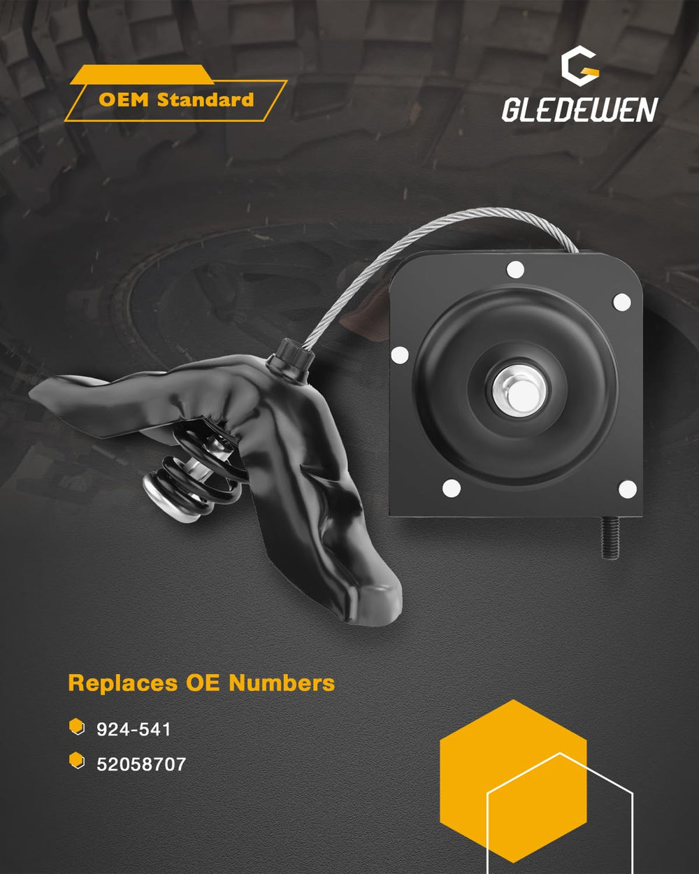 Gledewen spare tire carrier mount neatly integrates under the rear cargo area