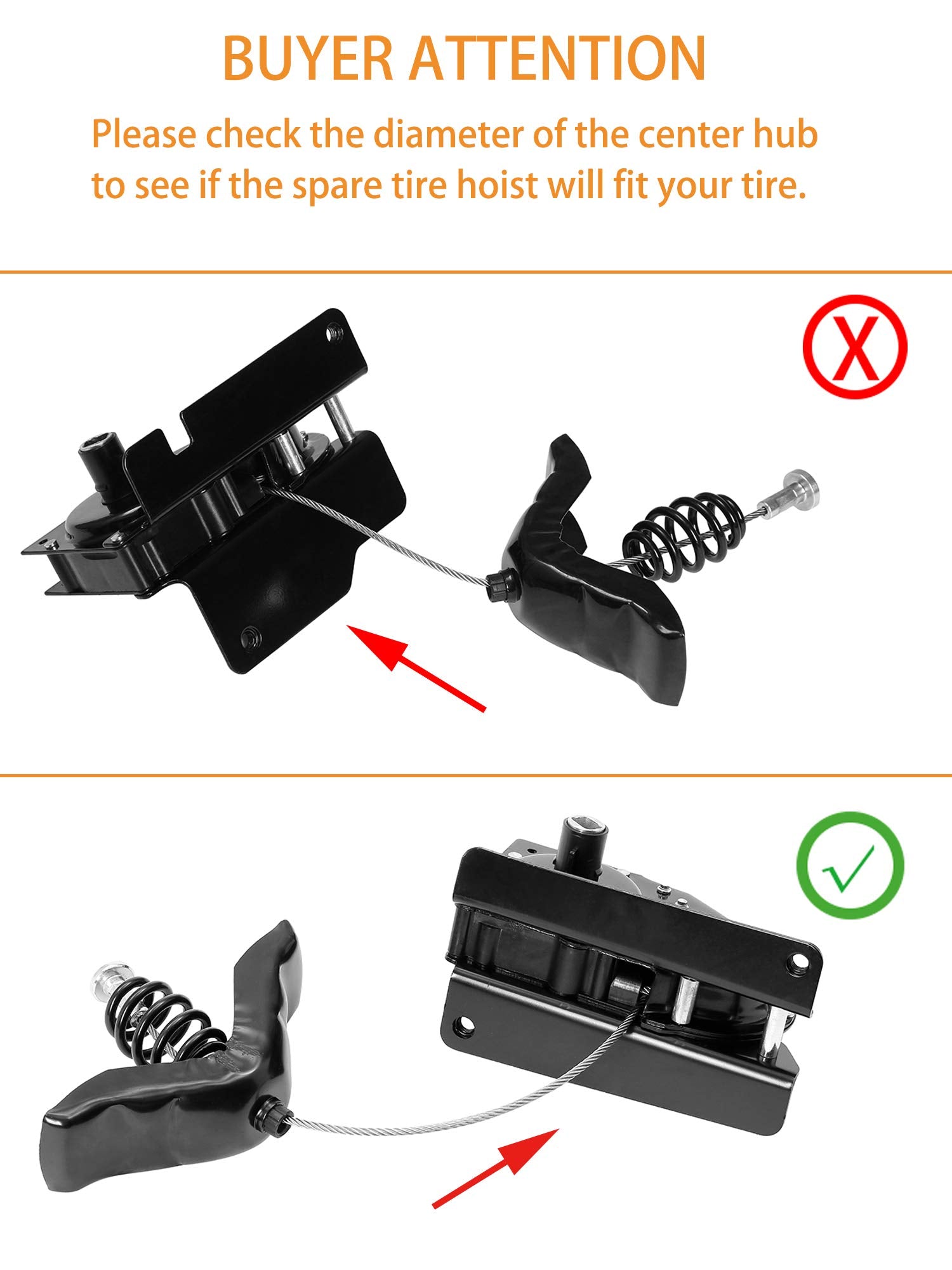 Gledewen spare tire hoist with installation-ready design for quick mounting