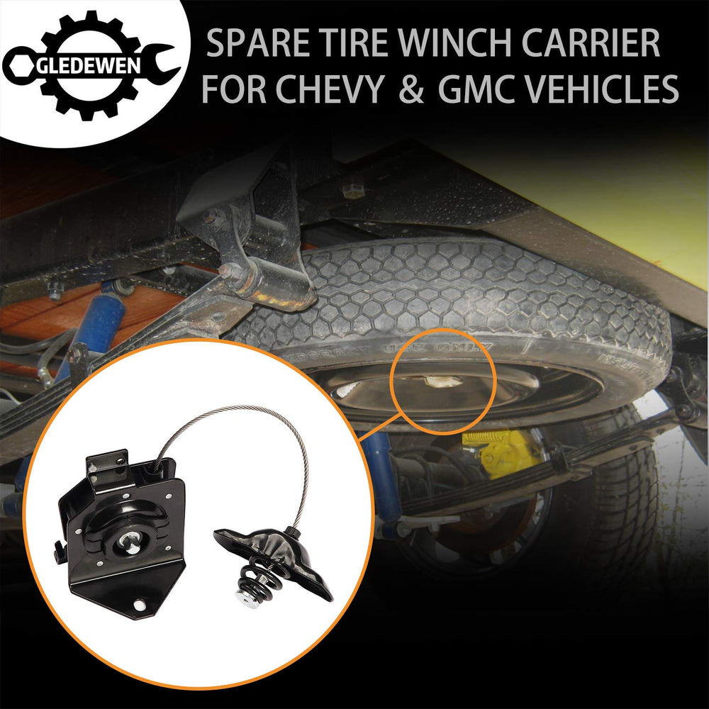 Gledewen spare tire winch replacement area shows clean integration.