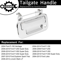 Gledewen chrome tailgate handle keyhole detail showing sturdy construction