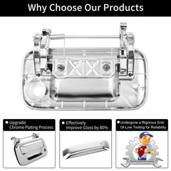 Gledewen chrome tailgate handle OE-fit image demonstrates direct replacement