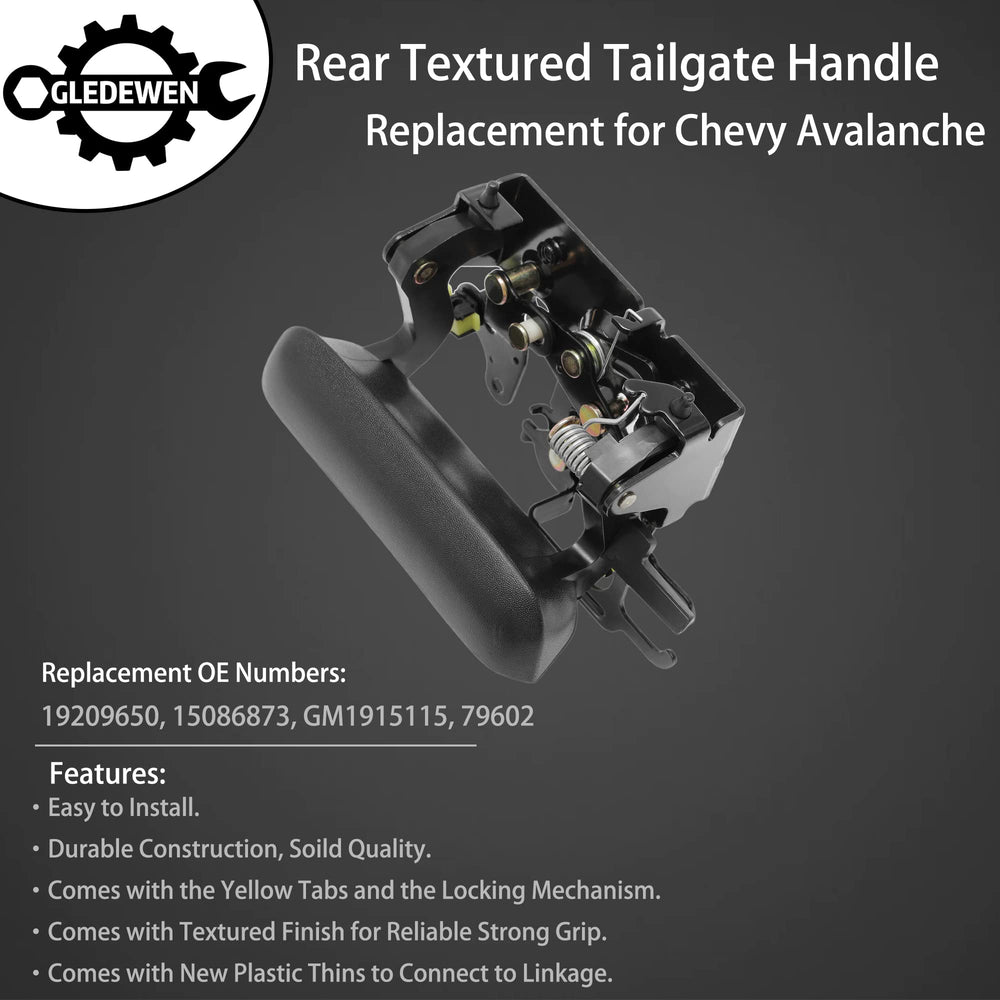 Gledewen tailgate handle OE-fitment demonstrates direct replacement compatibility.