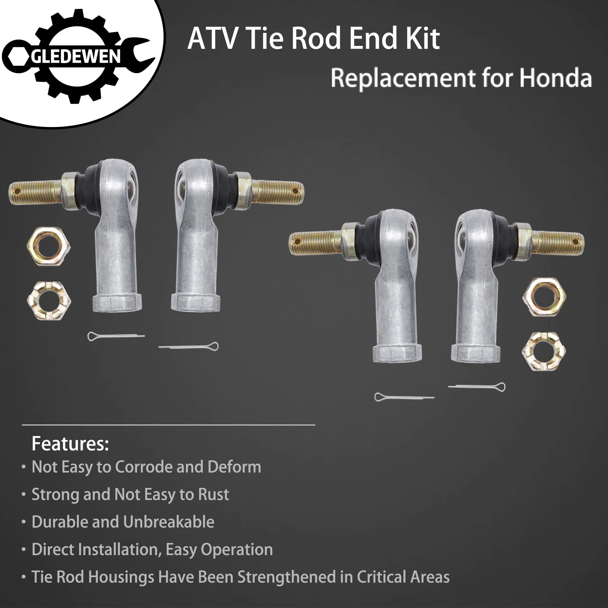 Gledewen Tie Rod End Kit durability closeup showing high-strength components