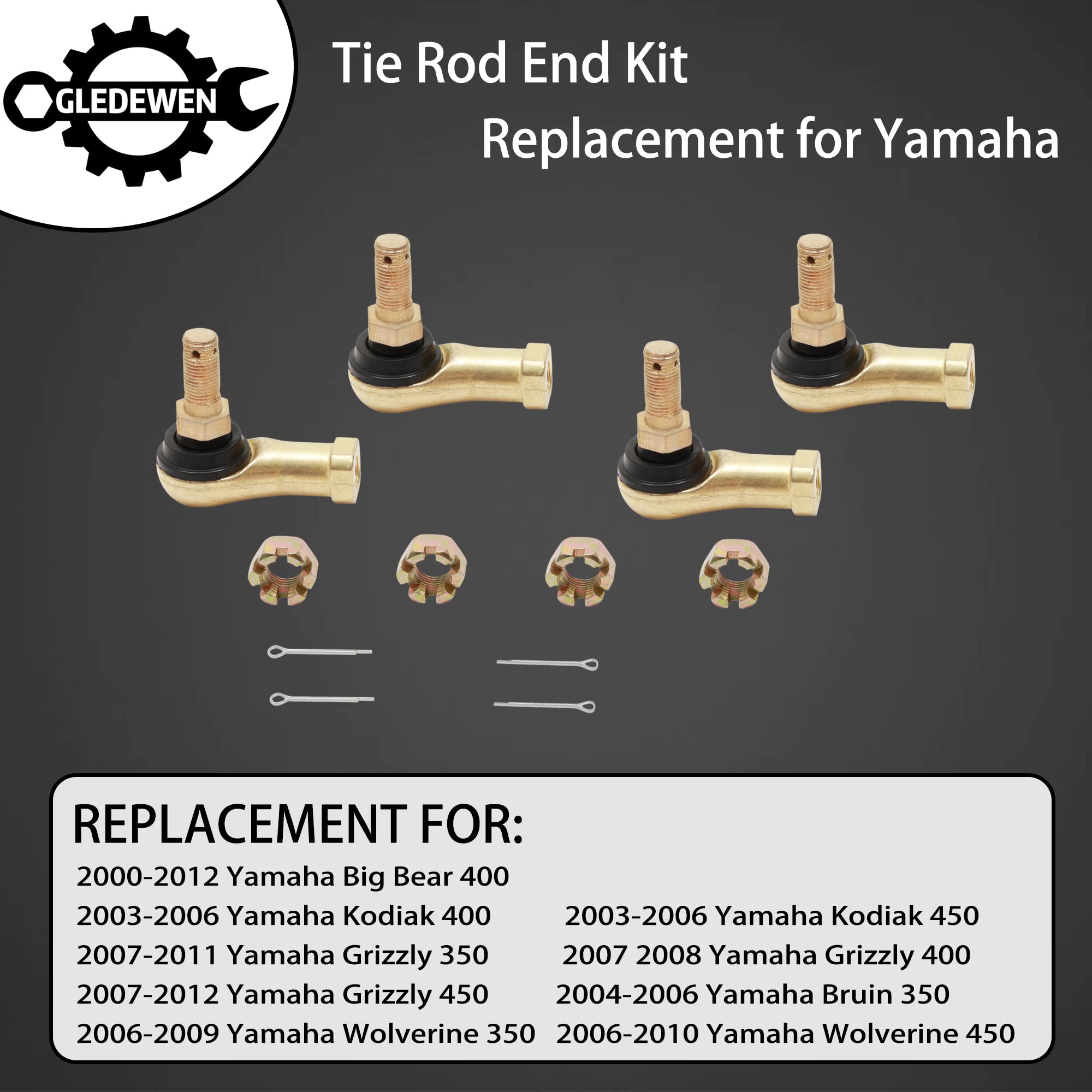 Gledewen tie rod end kit includes two rods and four ends ready for swap.