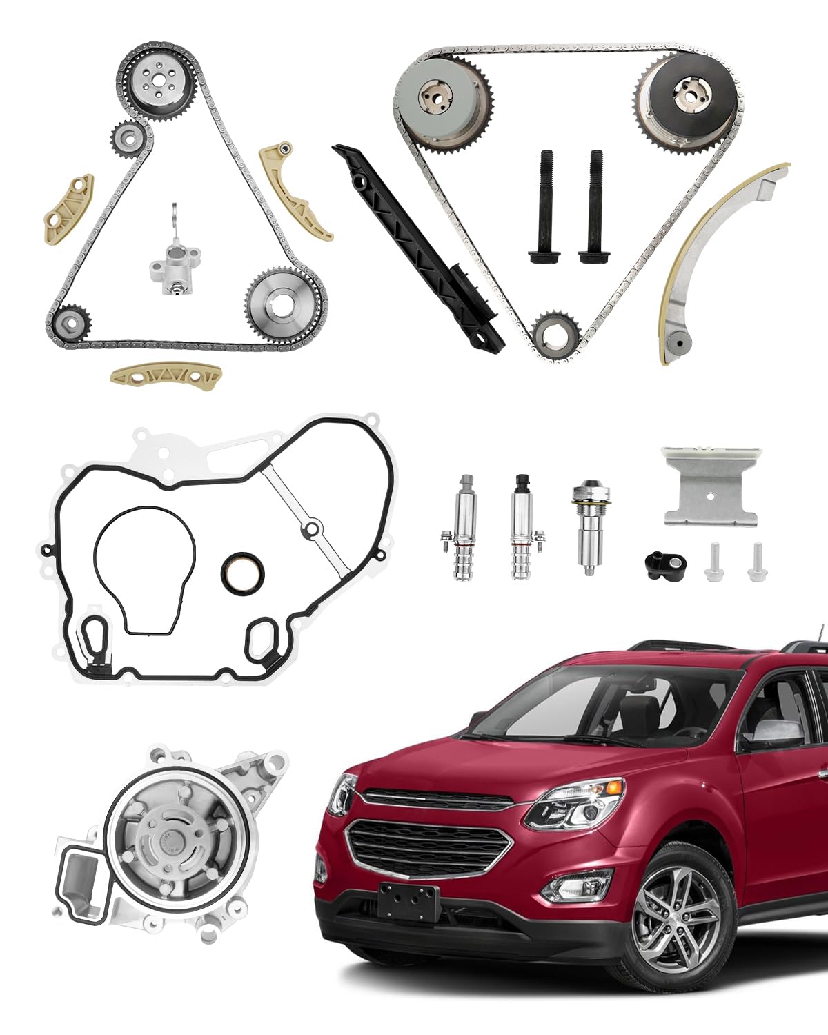 Gledewen timing chain kit components for 2.4L engines ensuring precise OE-like fit.