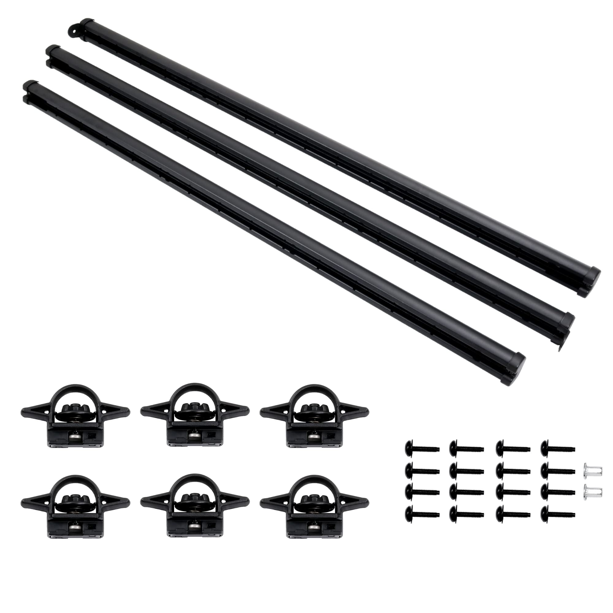 Gledewen Trail Rail System on Jeep Gladiator bed rails for secure cargo management