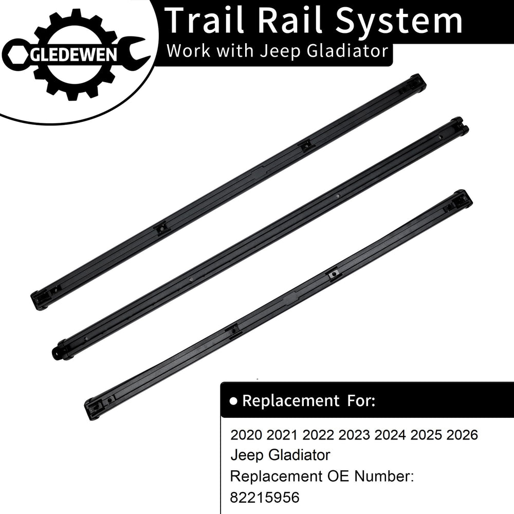 Gledewen cargo rails providing flexible tie-down points for bulky gear