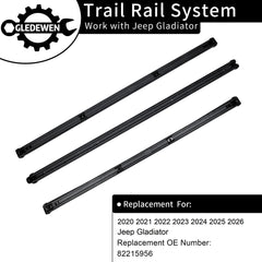 Gledewen cargo rails providing flexible tie-down points for bulky gear