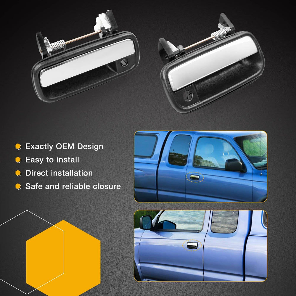 Gledewen two-piece door handle package chrome lever, includes replacement parts.