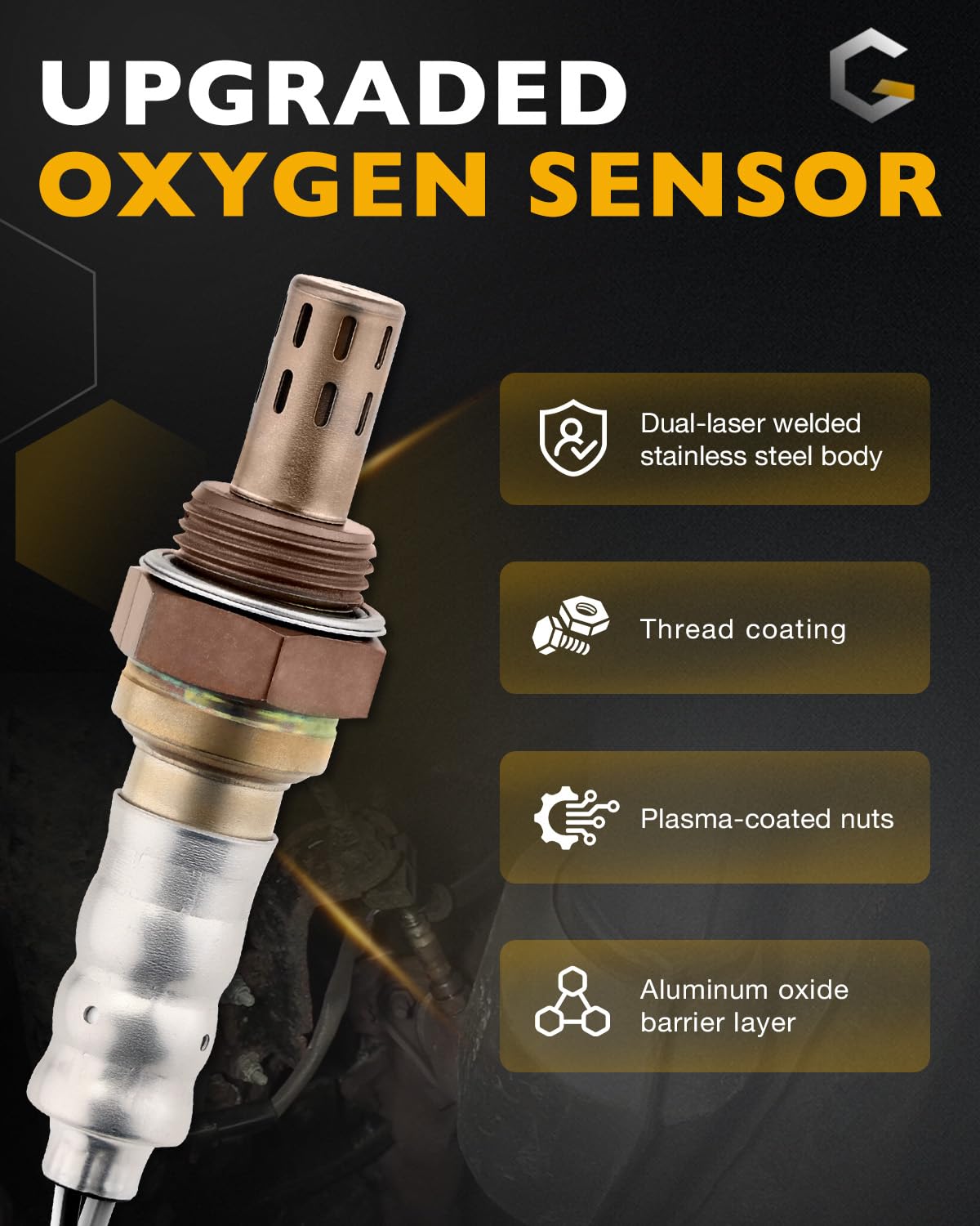 Gledewen upstream/downstream oxygen sensor 2pcs for Mazda Tribute optimizes combustion.