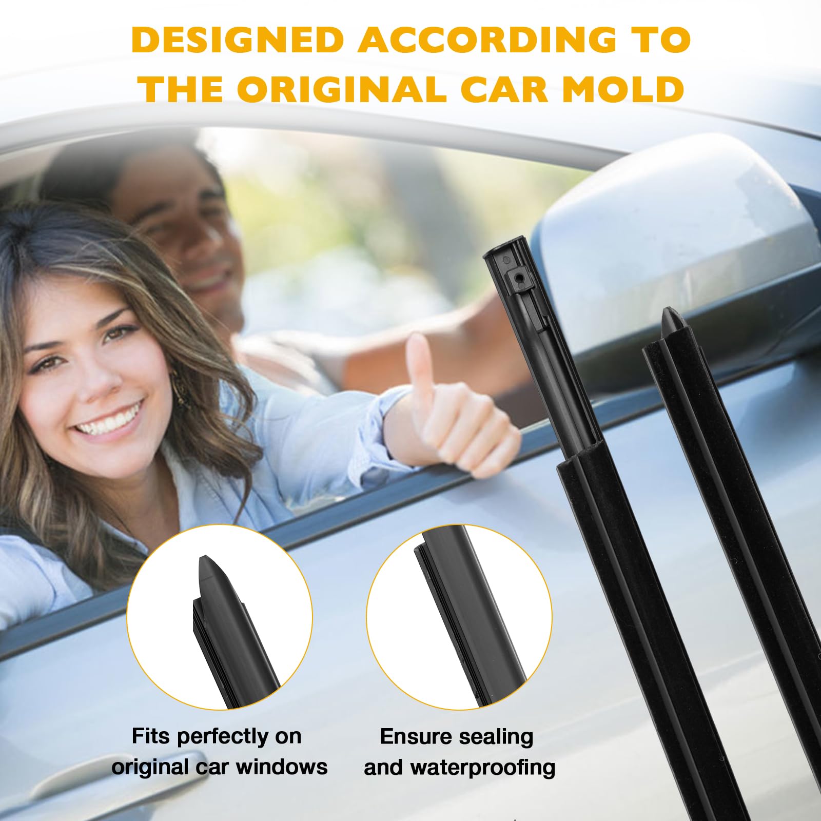 Gledewen weatherstrip window seal belt on passenger side reducing drafts