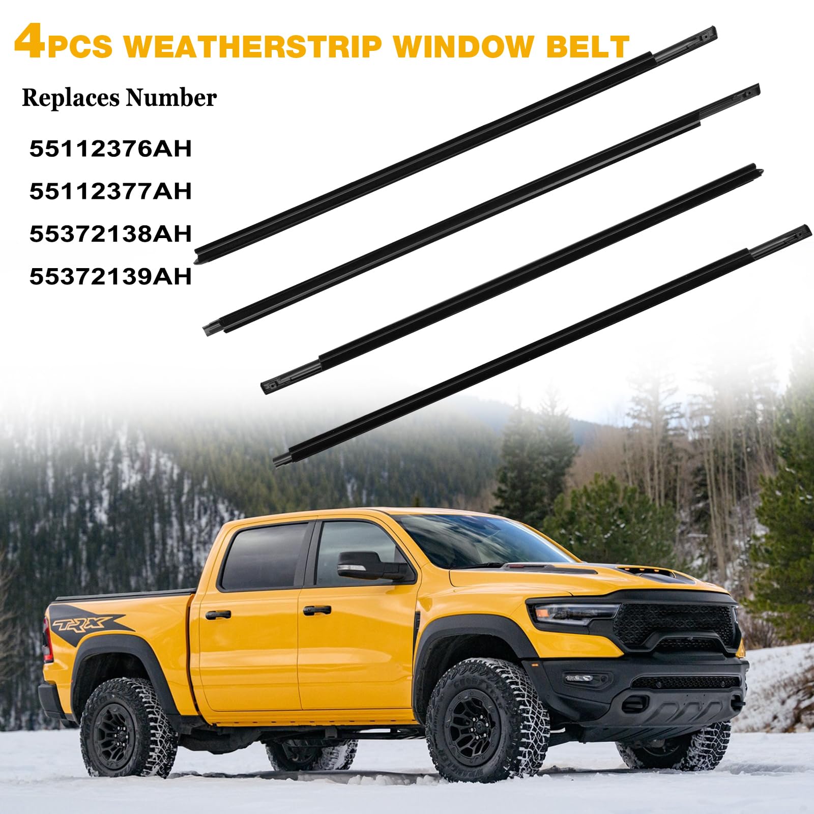 Gledewen rear left weatherstrip seal providing interior dryness protection